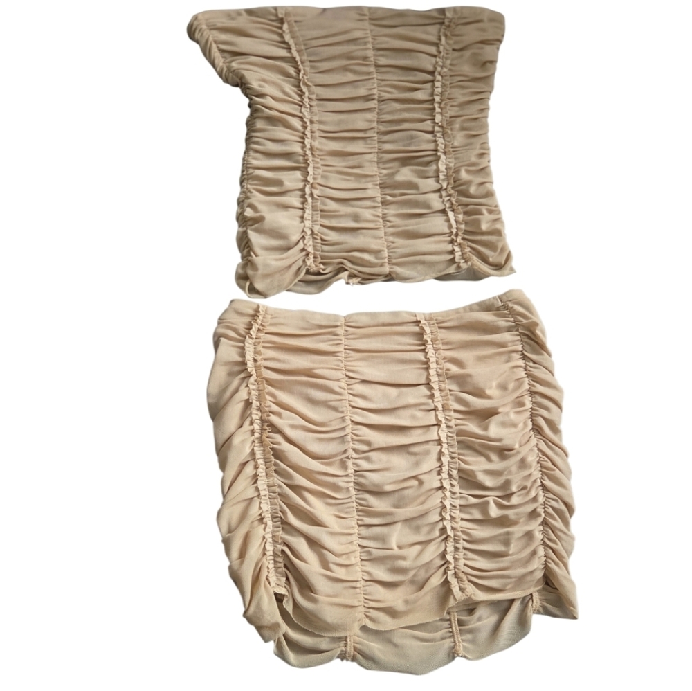 I.AM.GIA Cream Ruched Skirt Set